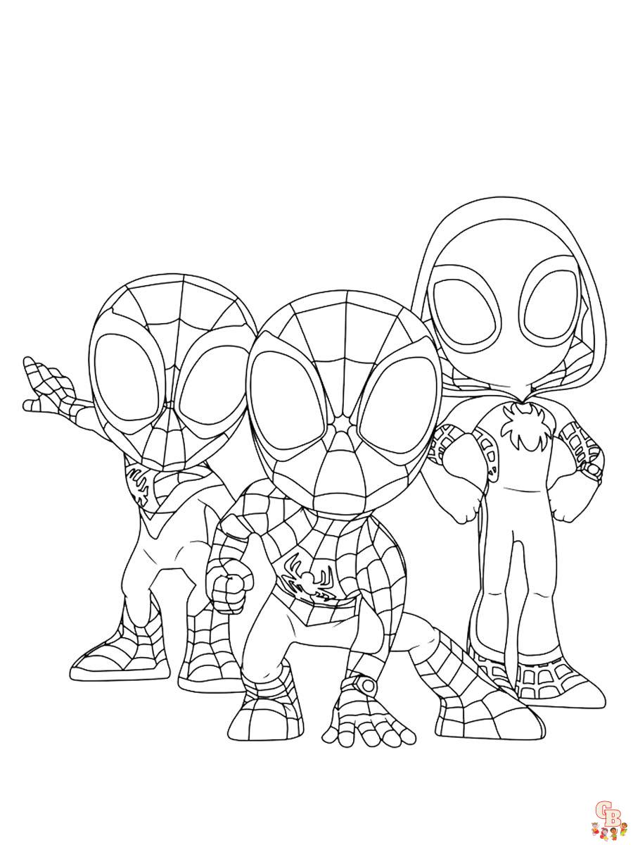 Spidey and his amazing friends coloring pages for kids