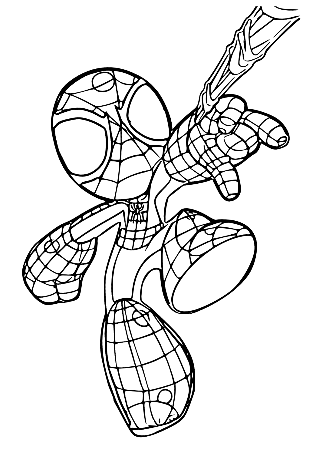 Free printable spiderman costume coloring page for adults and kids