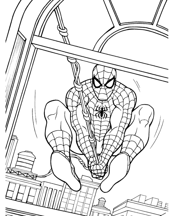 Free spiderman coloring page