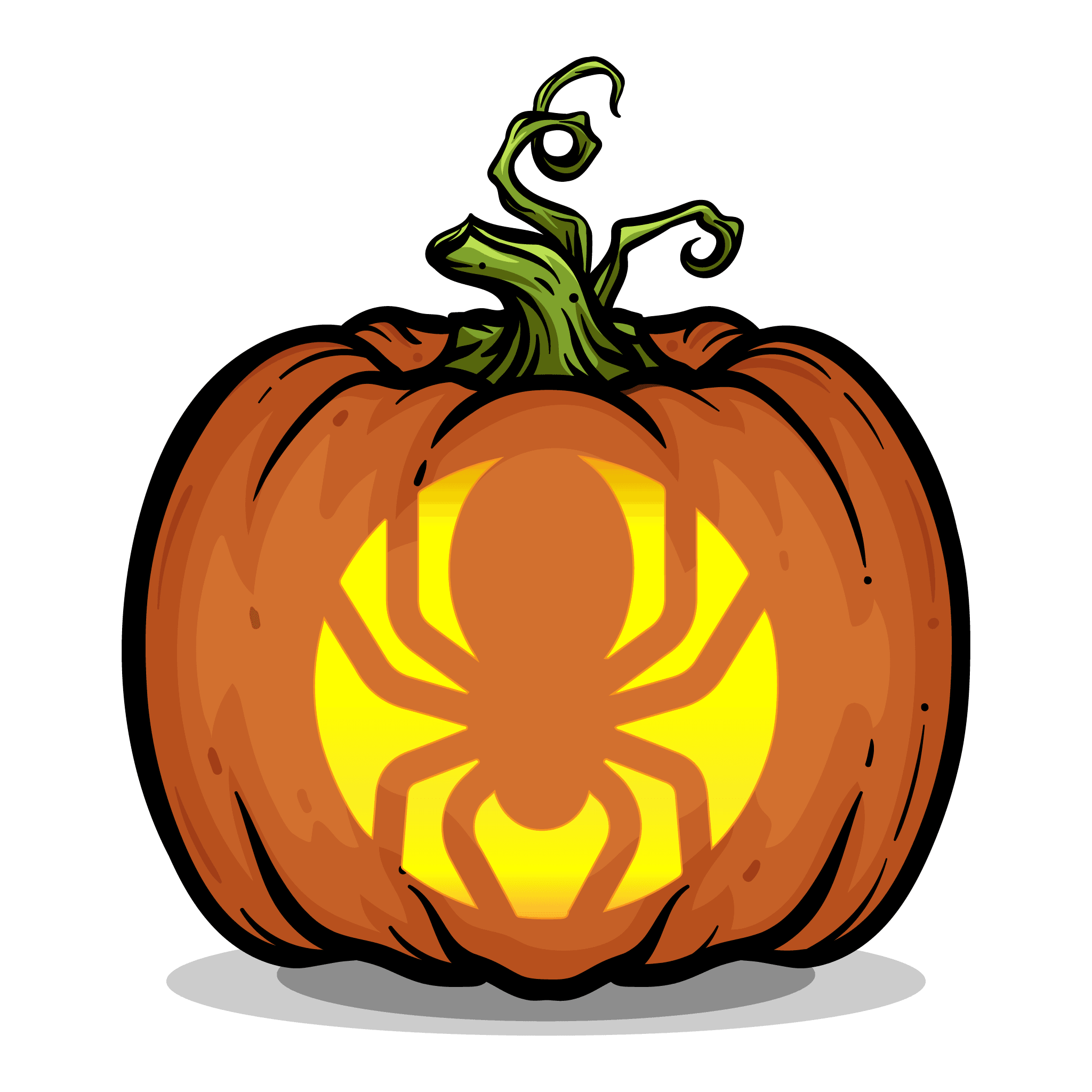 Easy spider pumpkin carving stencil