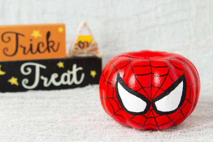 Spiderman pumpkin no carve pumpkin craft fun money mom