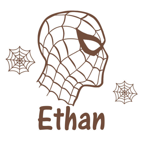 Sticker spiderman couleur et prãnom au choix