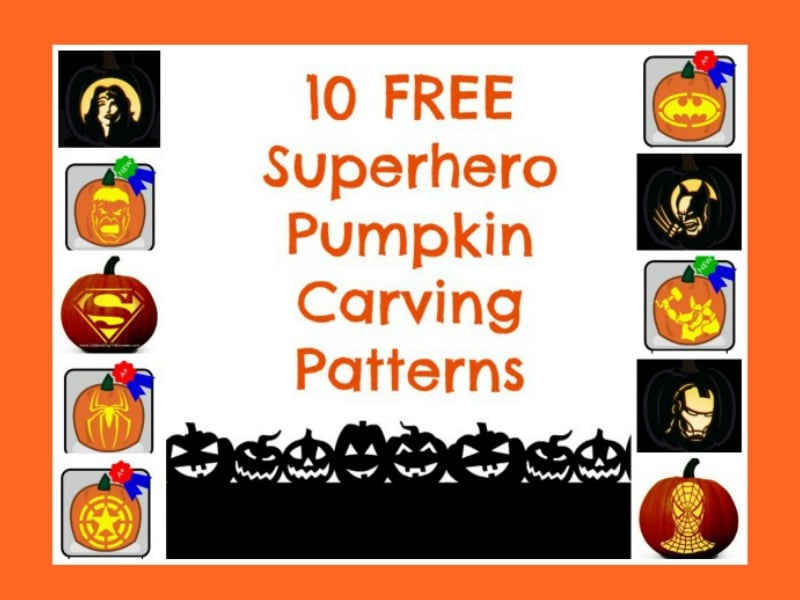 Free superhero pumpkin carving patterns for ic book fans