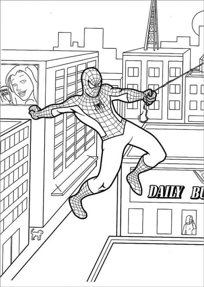 Spiderman colouring pages