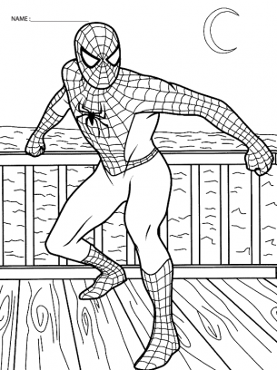 Spiderman coloring sheets flying