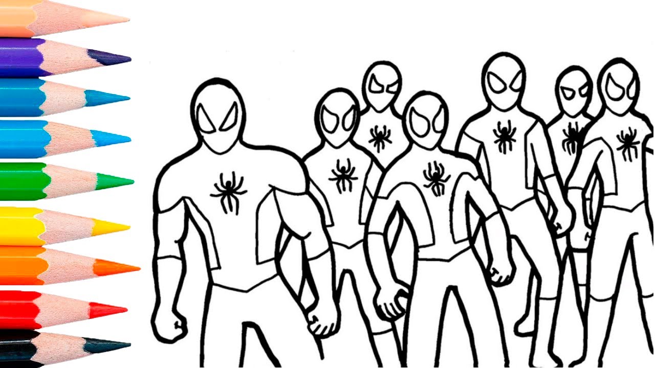 Different spideran coloring superhero coloring pages