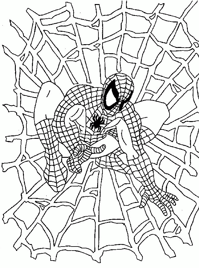 Coloring pages spiderman spinning web coloring page