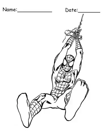 Spiderman web rope printable coloring pages