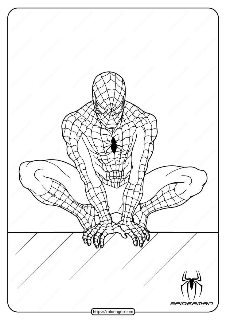 Spiderman in the wall of edge coloring page high quality free printable pdf coloring drawing painting pages and â coloring pages spiderman hand spiderman web