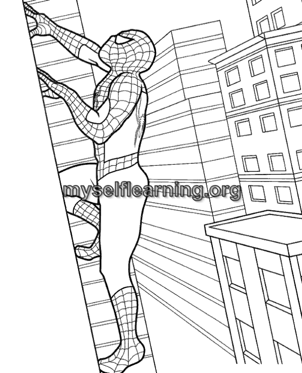 Spiderman cartoons coloring sheet instant download