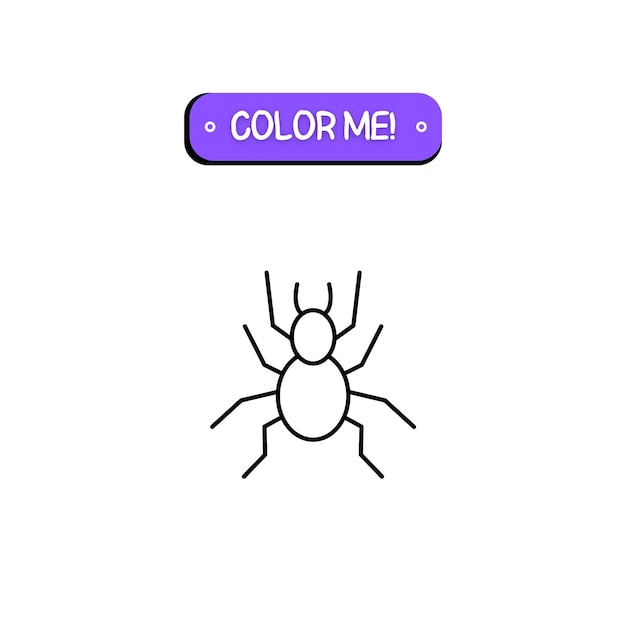 Premium vector hand drawn spider kawaii coloring page illustration