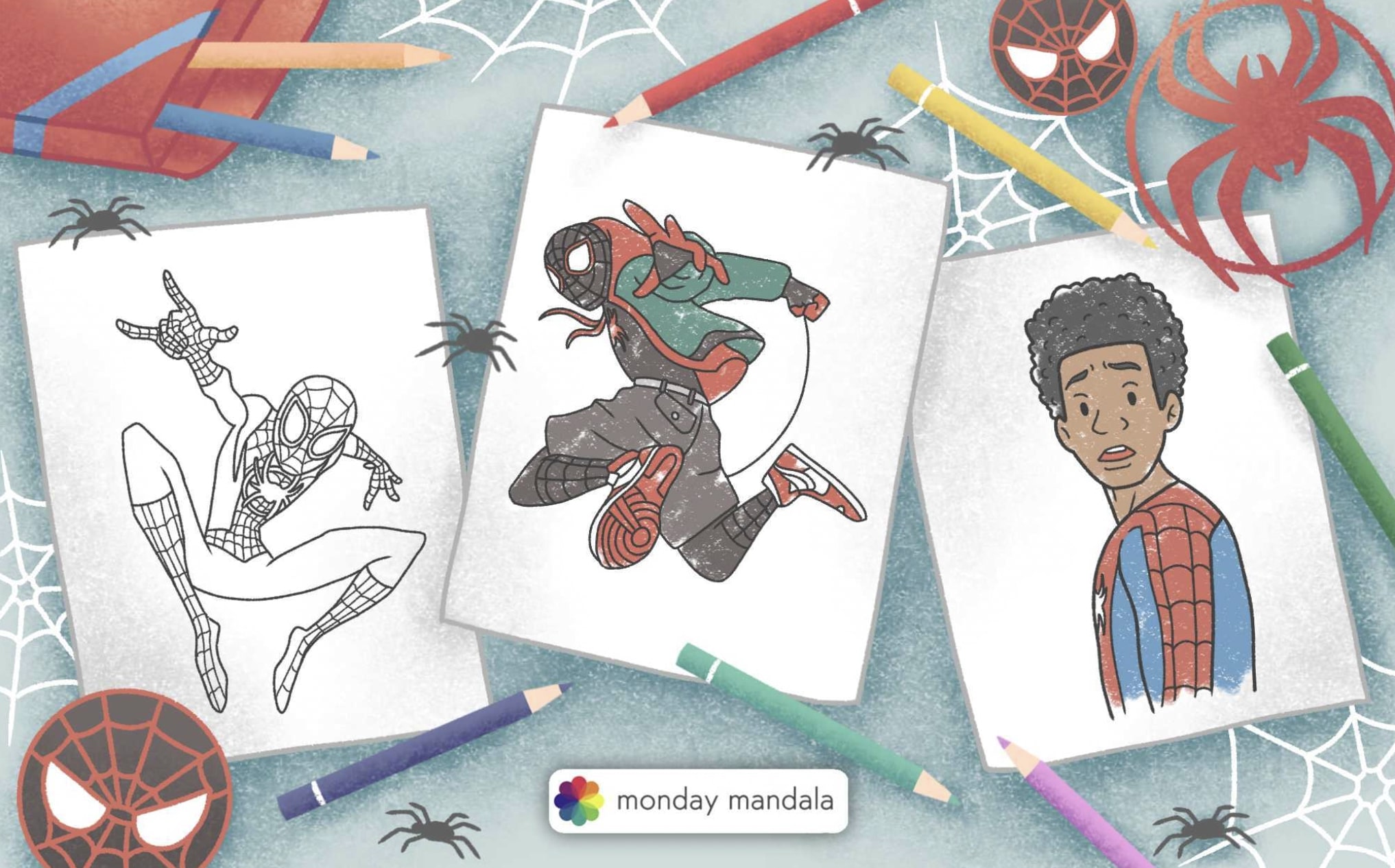 Miles morales coloring pages free pdf printables