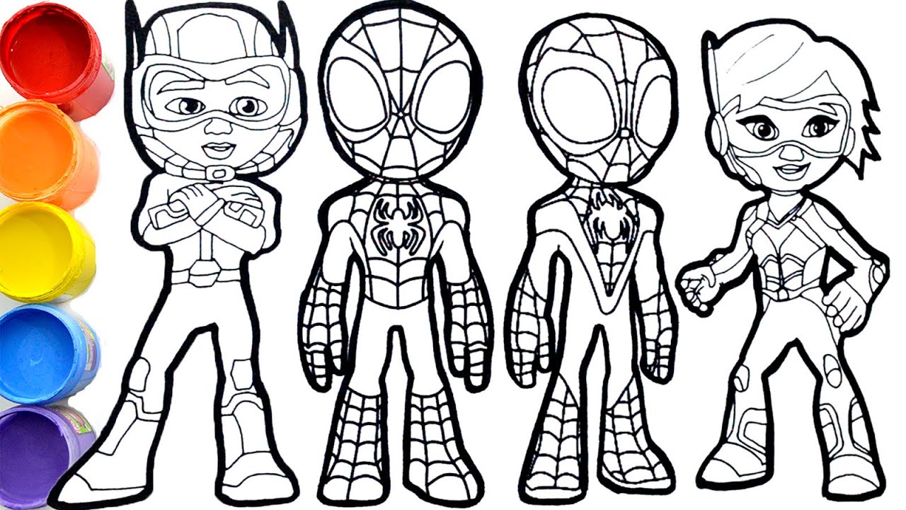 Ððcoloring marvels spidey and his amazing friends season disney jr