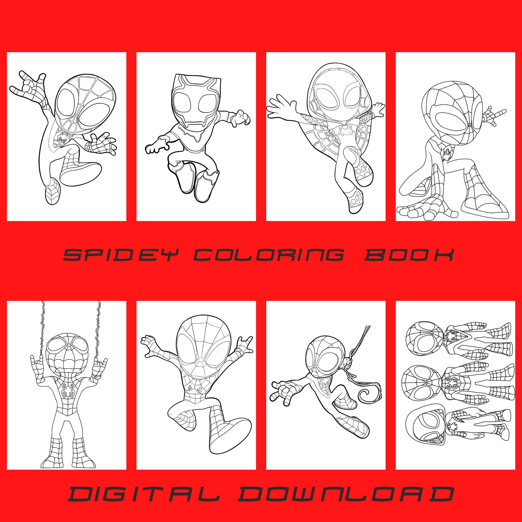 Spidey and his amazing friends coloring book for kids