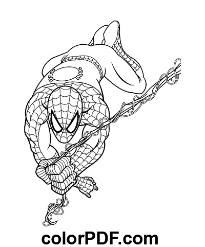 Spiderman in action printable spiderman in action coloringâ