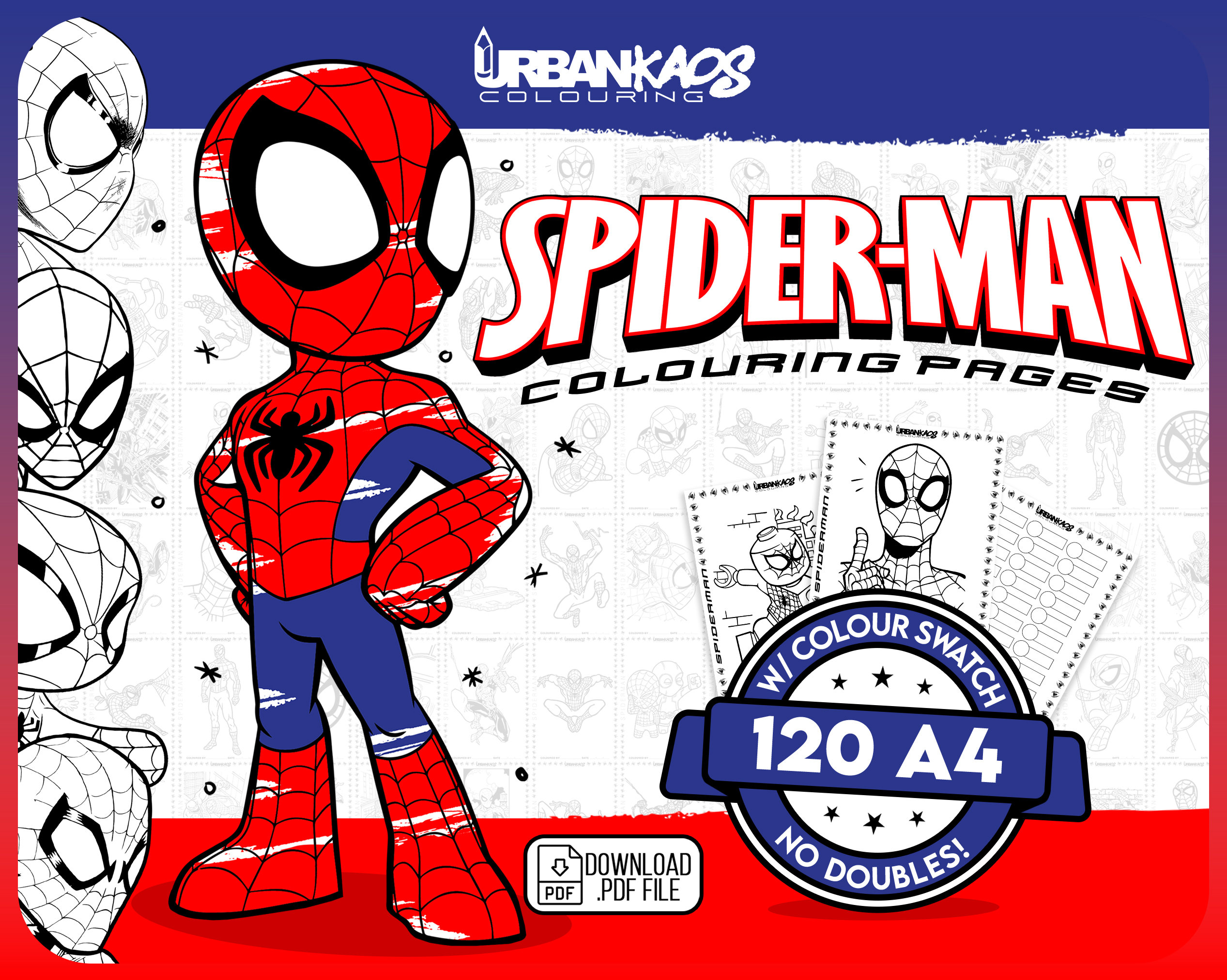 Spiderman print yourself colouring pages urban kaos colouring