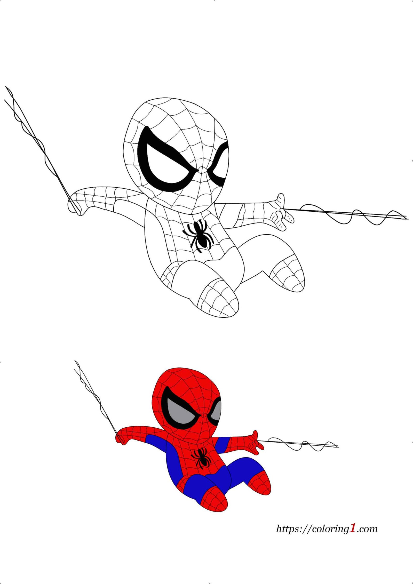 Easy spiderman coloring pages