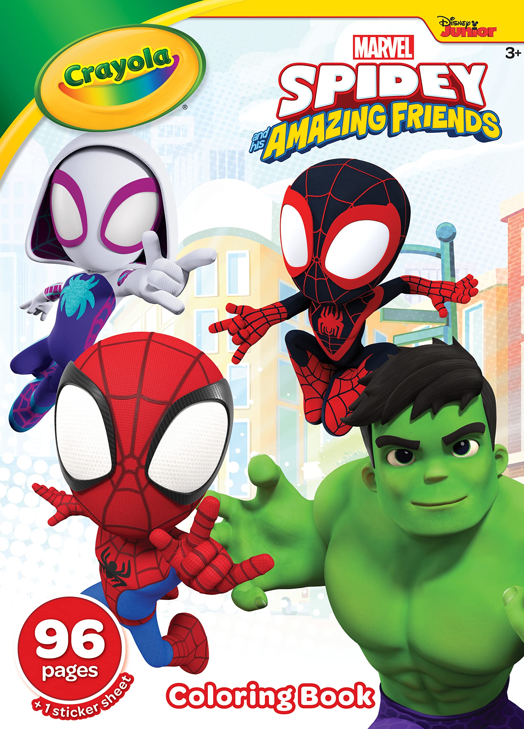 Crayola spiderman loring book spidey his amazing friends stickers included gift for boys girls pages toys games