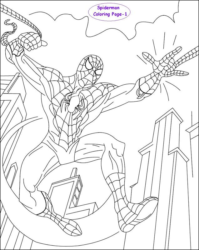 Spiderman coloring page for kids