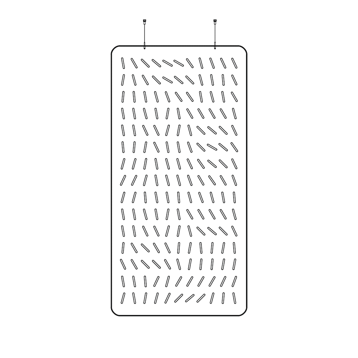 Gravity acoustic ceiling hung divider laser