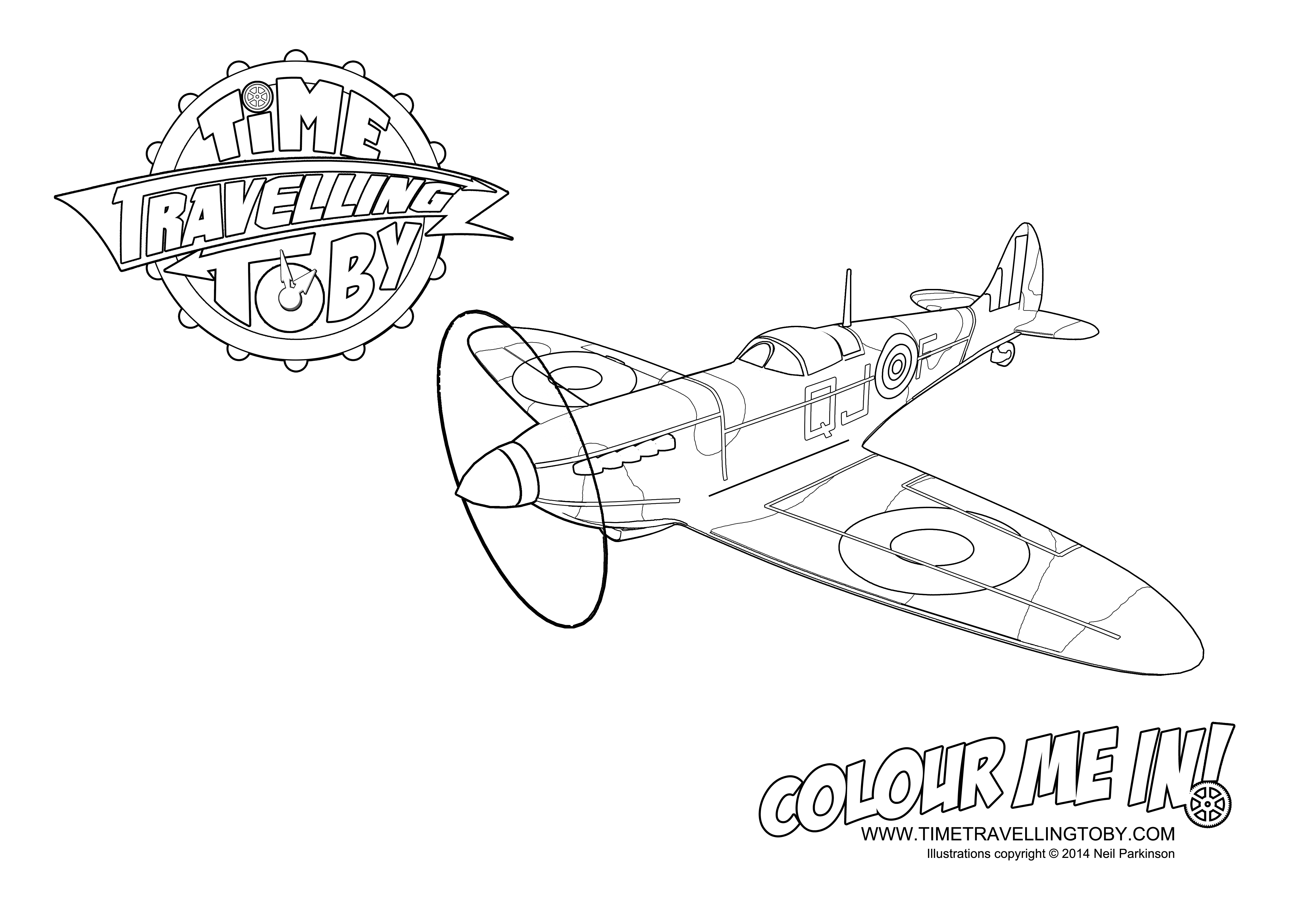 Colouring sheets time travelling toby