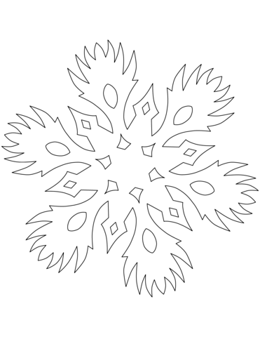Snowflake with burning pattern coloring page free printable coloring pages