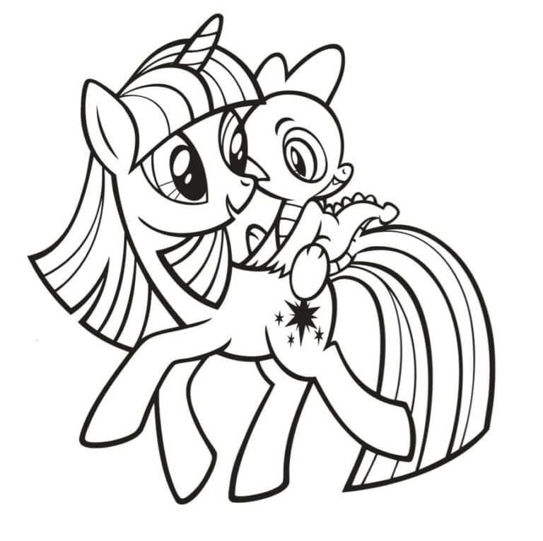 Favorite game twilight and spike coloring page