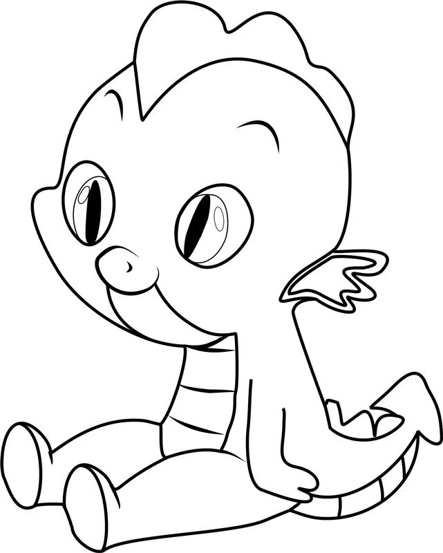 Cute baby spike coloring page