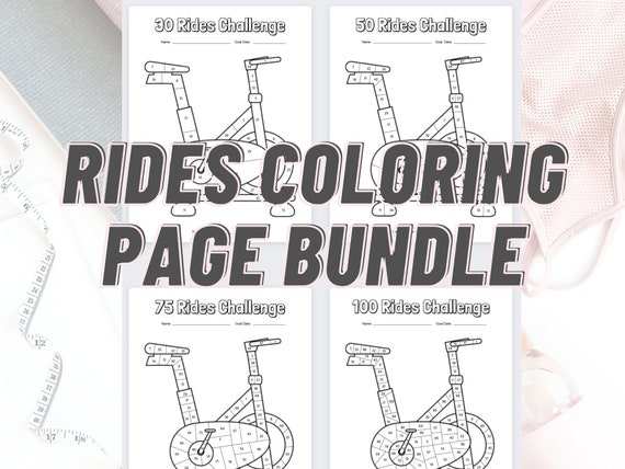 Bundle rides challenge coloring pages ride goals spin bike coloring page tracking spin bike rides