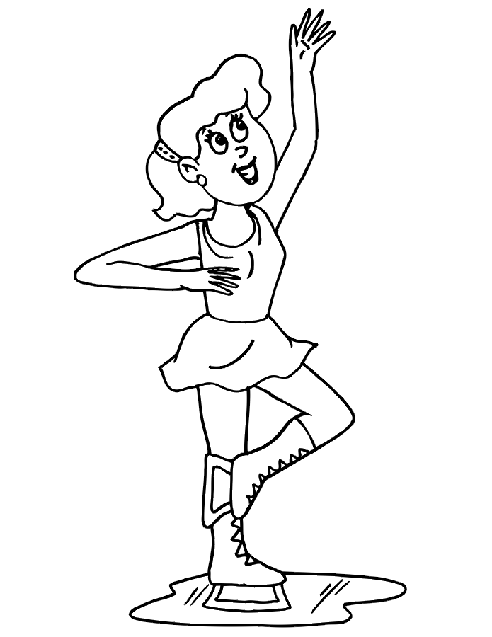 Figure skating coloring page figure skater about to spin