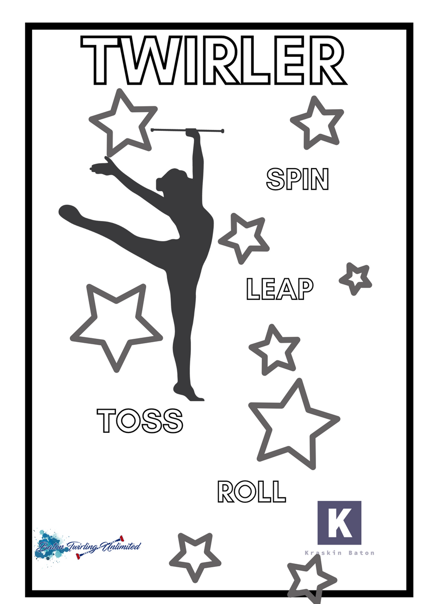 Twirler coloring sheet â baton twirling unlimited