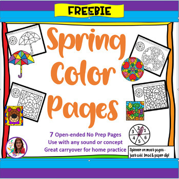 Spring coloring pages spin color freebie by preschool speechie plus