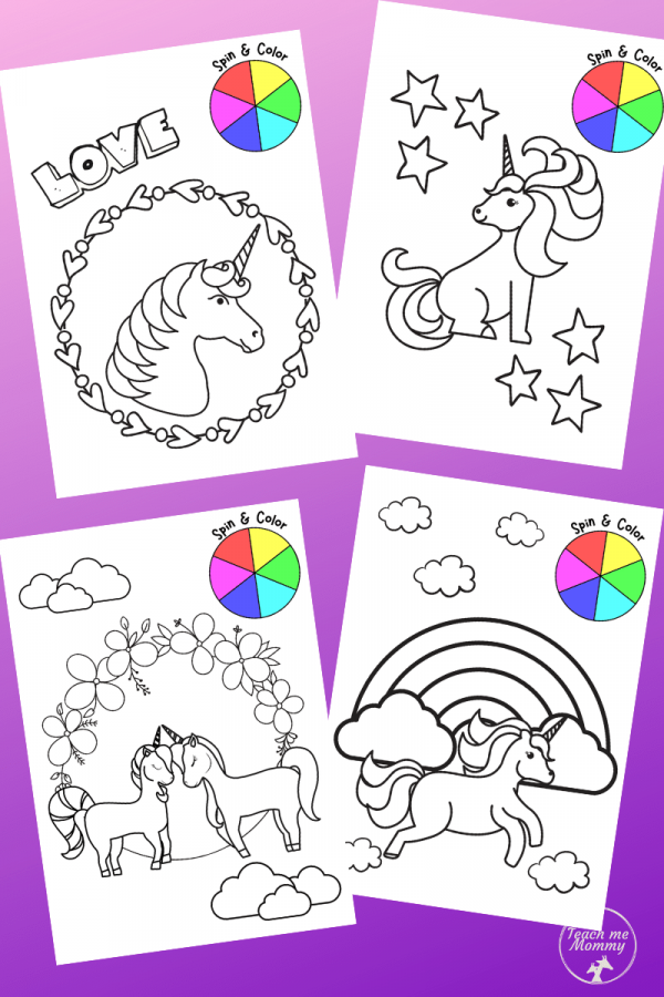 Unicorn spin color pages