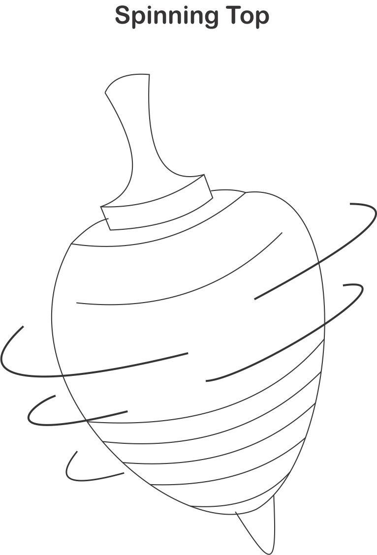 Spinning top coloring page for kids