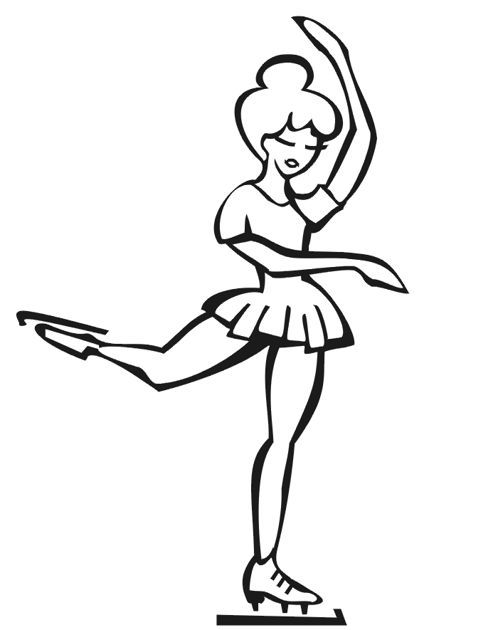 Figure skating coloring page woman figure skater