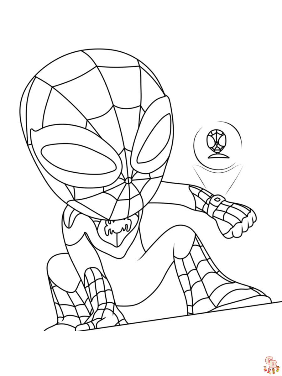 Spidey and his amazing friends coloring pages for kids