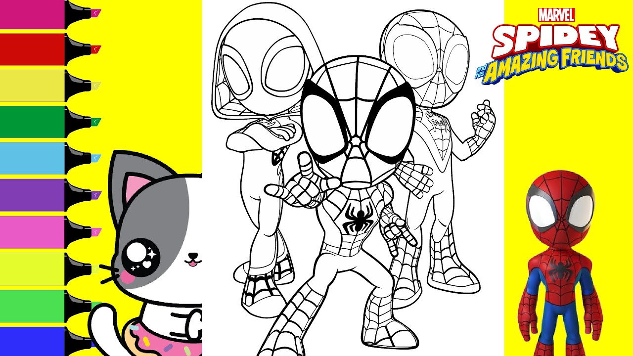 Coloring arvel spidey and his aazing friends ghost spider spin coloring book sprinkled donuts jr