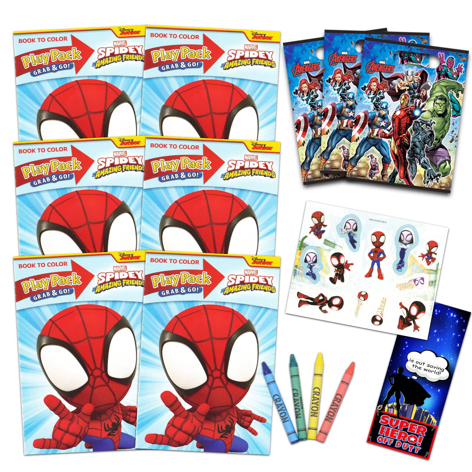 Marvel spidey and his amazing friends birthday party favors and supplies for kids bundle with spidey activity play packs for boys and girls with mini coloring book stickers and