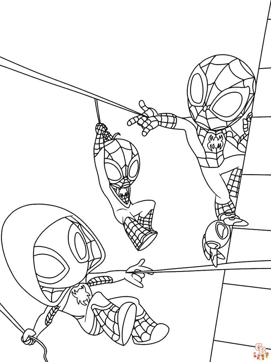 Spidey and his amazing friends coloring pages for kids