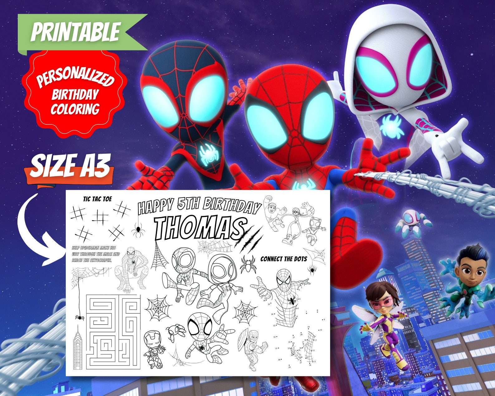 Spidey and his amazing friends coloring