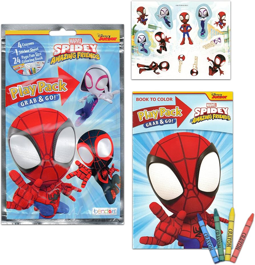 Marvel spidey and his amazing friends birthday party favors and supplies for kids bundle with spidey activity play packs for boys and girls with mini coloring book stickers and