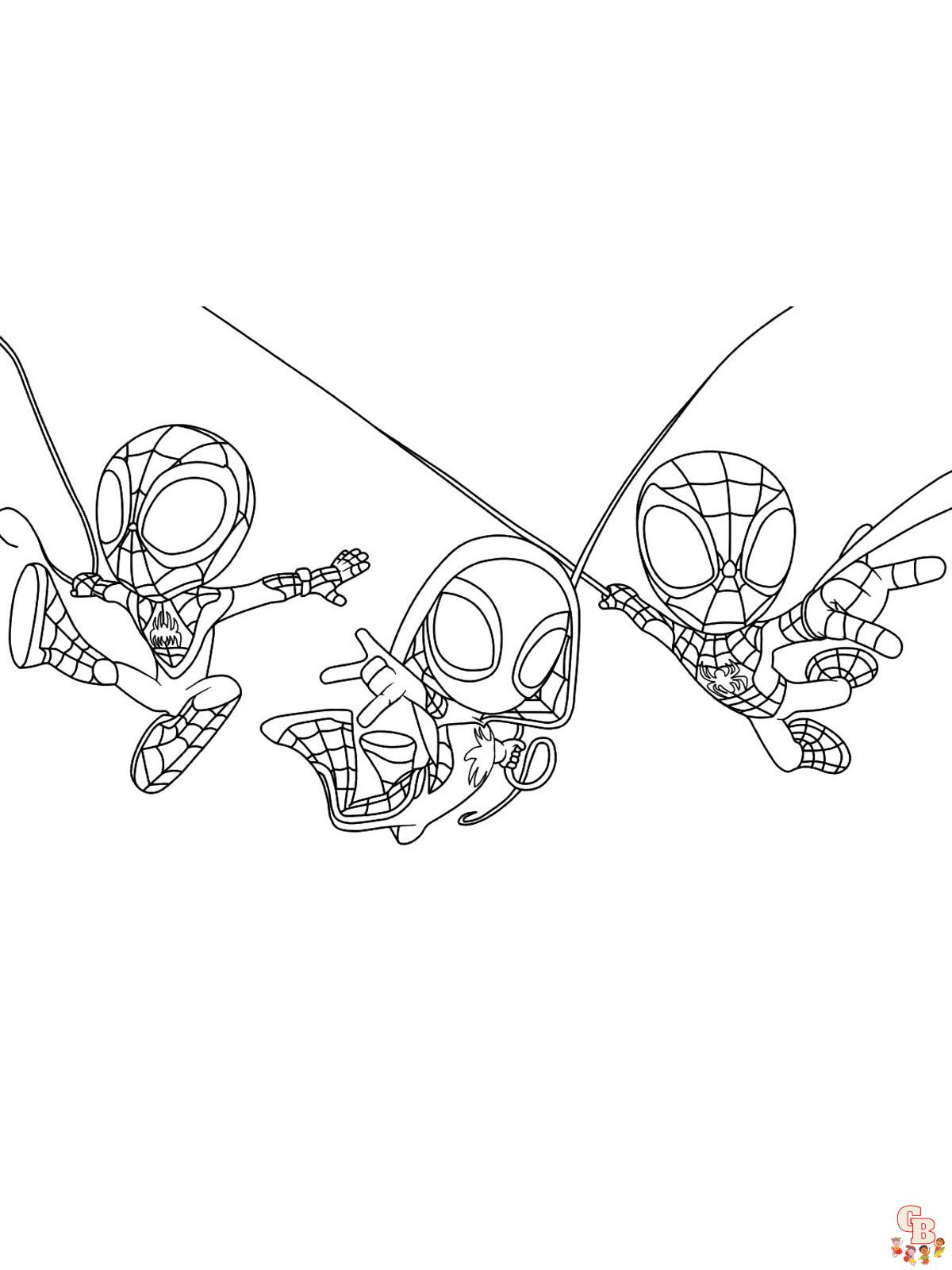 Spidey and his amazing friends coloring pages for kids