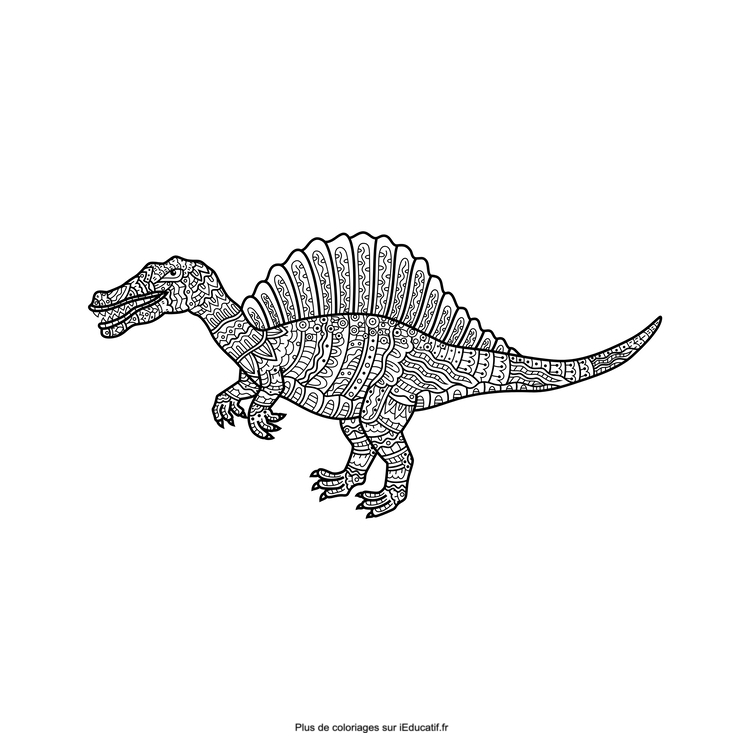 Coloring pages dinosaur mandala spinosaurus printable