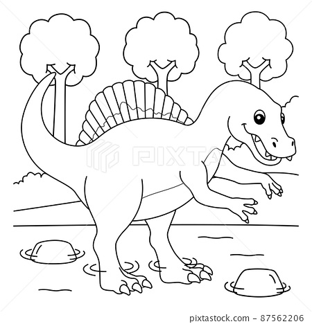 Spinosaurus coloring page for kids