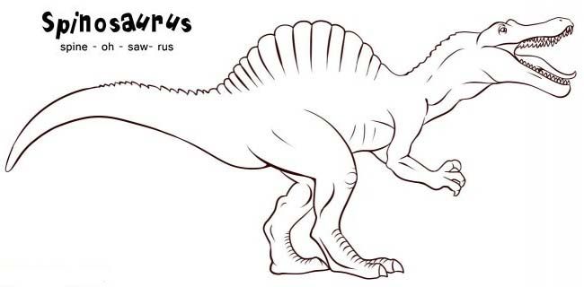 Spinosaurus coloring pages for children spinosaurus dinosaur coloring pages coloring pages