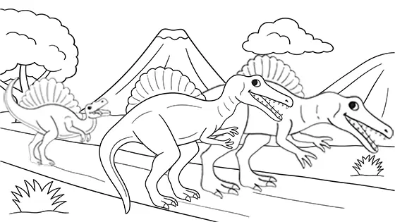 Spinosaurus coloring pages for kids free pdfs