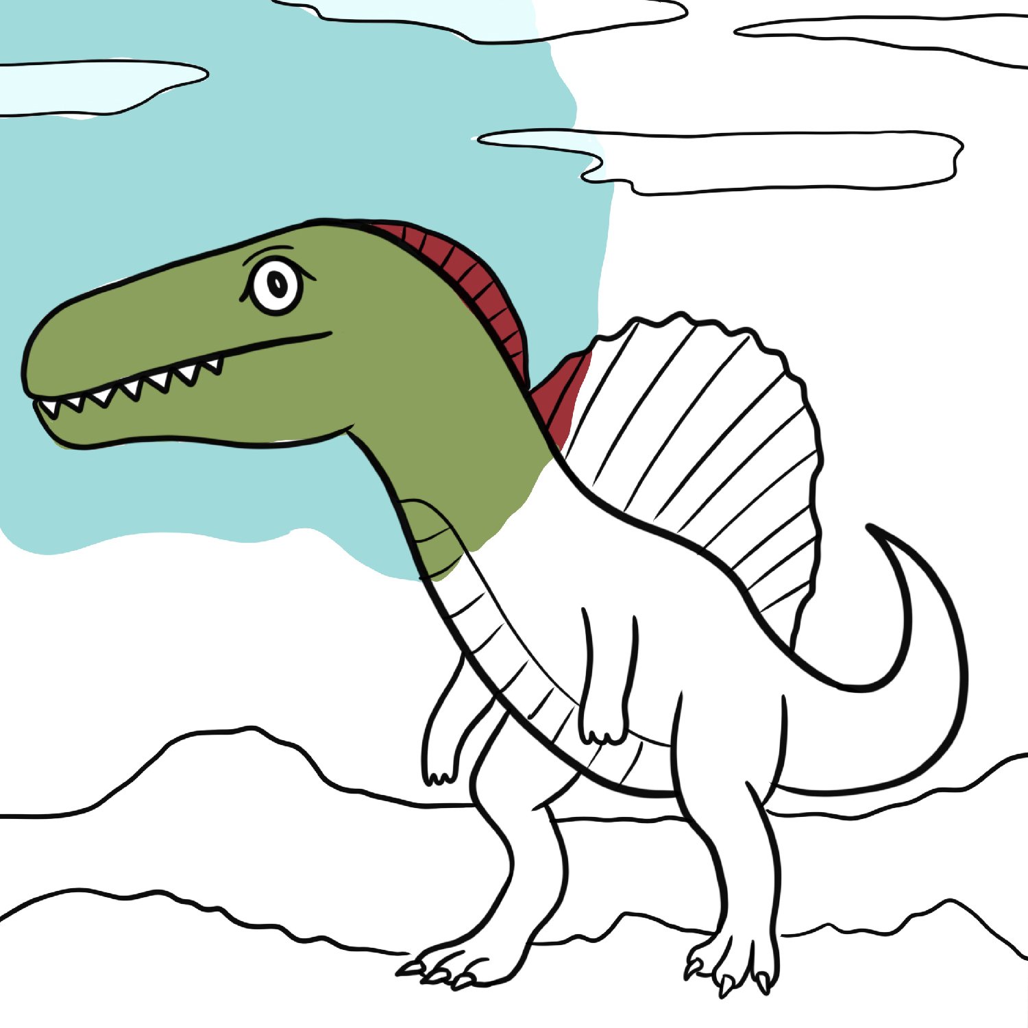 Spinosaurus coloring page free printable