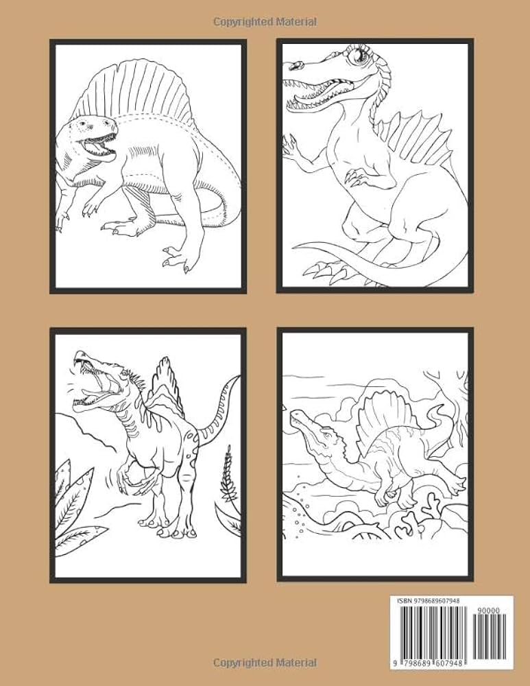 Spinosaurus dinosaur coloring book a cute and cool spinosaurus coloring book for boys and girls johnson aubrey books