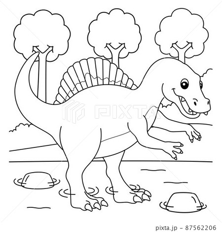 Spinosaurus coloring page for kids