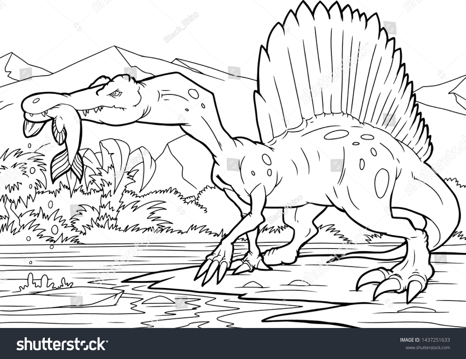 Spinosaurus colouring images stock photos d objects vectors